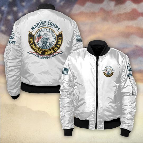 Discover Customized U.S Marines Birthday – 250 Years Semper Fi - Bomber Jacket