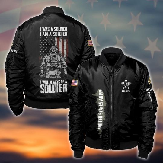 Discover Customized U.S Veteran Proud US Soldier Bomber Jacket