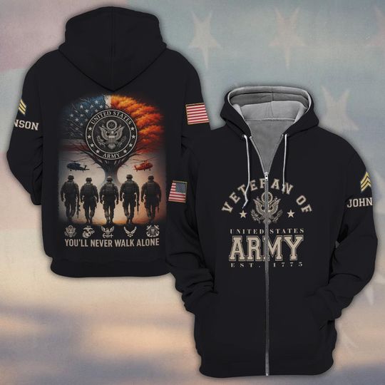 Discover Customized You’ll Never Walk Alone 3D Zip Hoodie