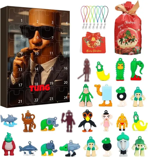 Discover Italian Brainrot Christmas Advent Calendar 2025,24 Days Christmas Countdown Cale