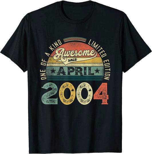 Discover 17th Birthday Decorations April 2004 Boy Girl 17 Years Old T-Shirt
