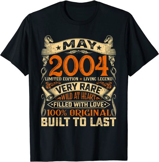 Discover 17 Years Old Decorations May 2004 Boy Girl 17th Birthday T-Shirt