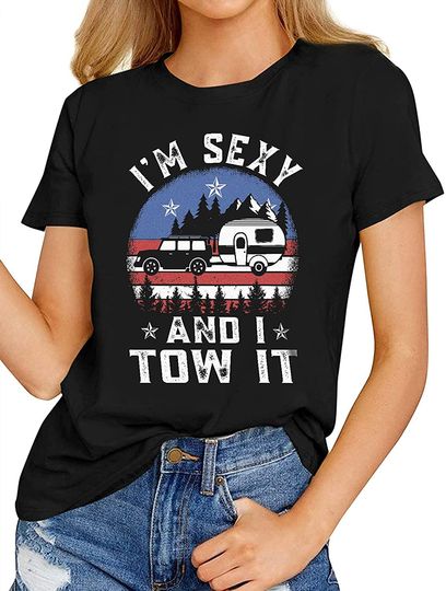 Discover Vintage T-Shirt - Funny Camping Im Sexy and I Tow It Outdoor Summer Trip Gift T-Shirt