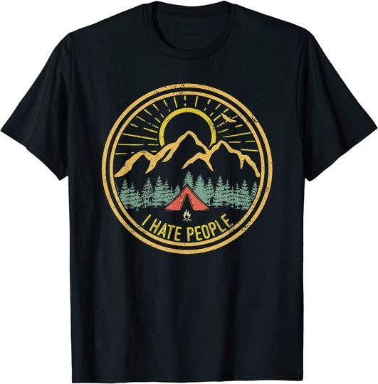 Discover I Hate People Camping Shirt Retro Funny Camp Lovers T-Shirt