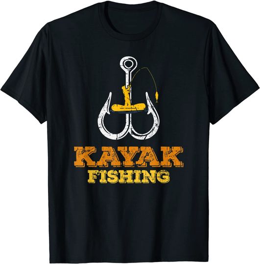 Discover Kayaking Fishing I Kayak Fisherman Retro Fisher Kayaker T-Shirt