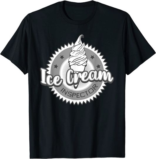 Discover Ice Cream Inspector Sweet Frozen Dessert Sorbet Lover Cone T-Shirt