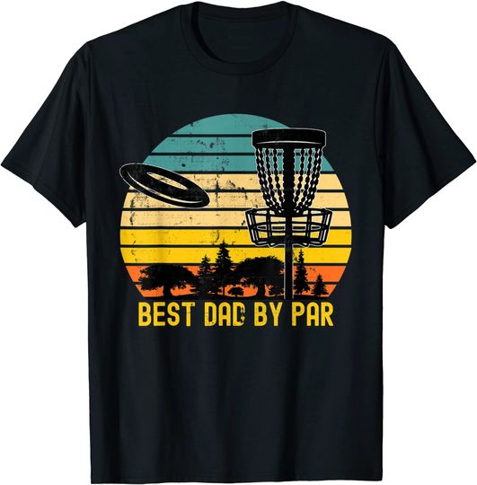 Discover Mens Vintage Disc Golf Dad Present - Best Dad By Par Disk Golf T-Shirt