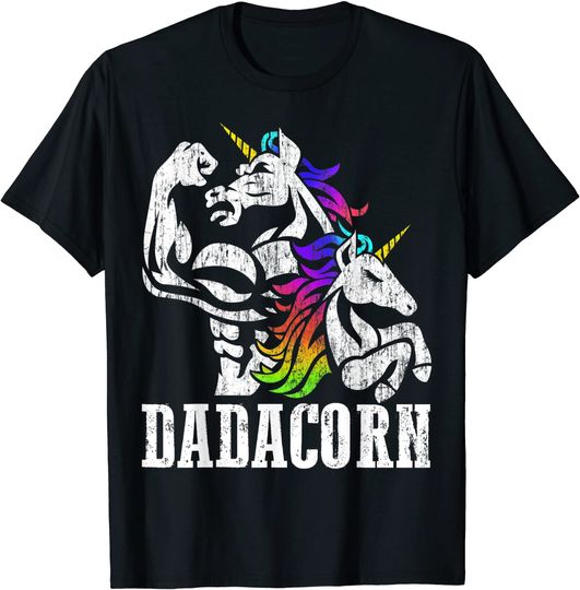 Discover Dadacorn Fathers Day Gift for Dad of Unicorn Daughter T-Shirt