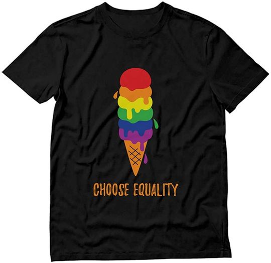 Discover LGBT Shirt Equality Rainbow Gay Lesbian Ice Cream Pride Flag T-Shirt