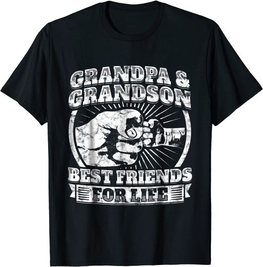 Discover Grandpa And Grandson Gift Family Shirt Grandad Fist Bump Tee