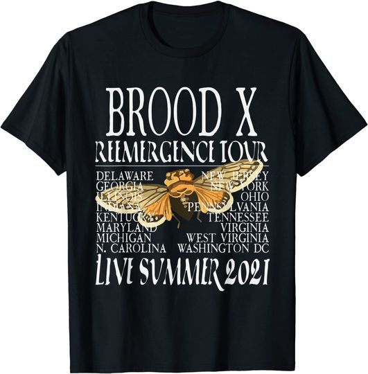 Discover Cicada Men's T Shirt Brood X Reemergence Tour Live Summer 2021