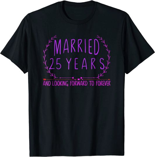 Discover 25th Wedding Anniversary Gifts for Him & Her Couples Tshirt
