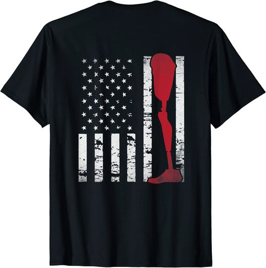 Discover Amputee Patriotic Prosthetic Leg Flag T-shirt