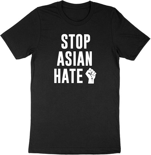 Discover Stop Hate Asian Unisex T Shirt Retro With Strong Hand