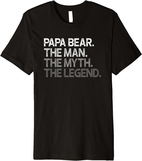 Discover Mens Papa Bear Shirt Gift For Dads & Fathers: The Man Myth Legend Premium T-Shirt