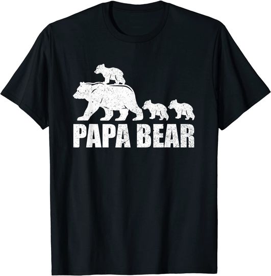 Discover Papa Bear 3 Cubs Shirt Daddy Bear 3 Kids TShirt Papa 3 Kids T-Shirt