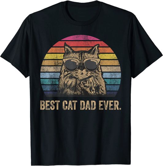Discover Best Cat Dad Ever. Papa Birthday Father's Day Gift T-Shirt