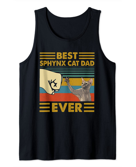 Discover Best Sphynx Cat Dad Ever Retro Vintage Sunset Tank Top