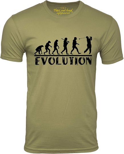 Discover Think Out Loud Apparel Golf Evolution Funny T-Shirt Golfer Humor Tee