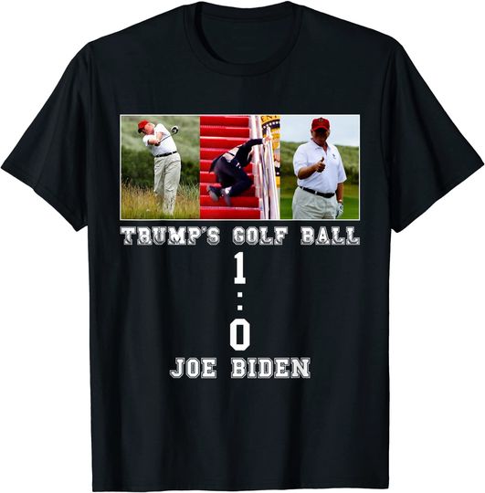 Discover Joe Biden Falling Down Stairs - Trump's Golf Ball Vs Biden T-Shirt