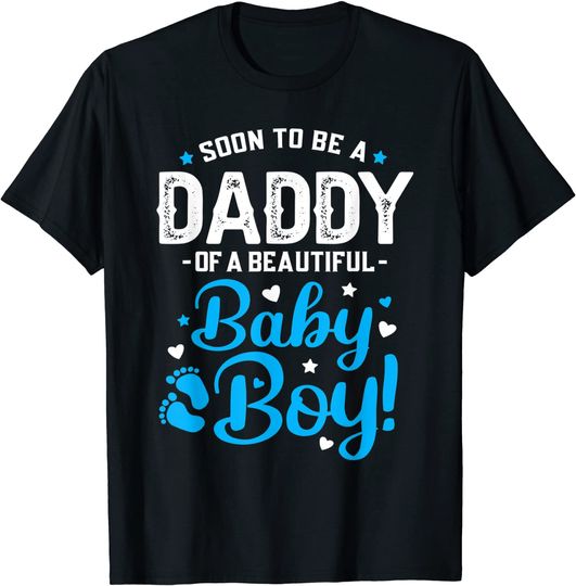 Discover Mens Soon To Be A Daddy Of A Baby Boy New Dad Expecting Father T-Shirt