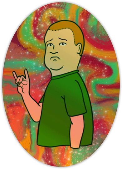 Discover King of The Hill Bobby Hill Groovy Bobby Sticker 2"