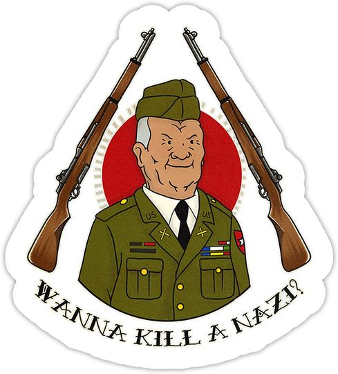 Discover King of The Hill Cotton Hill Wanna Kill A Nazi Sticker 3"