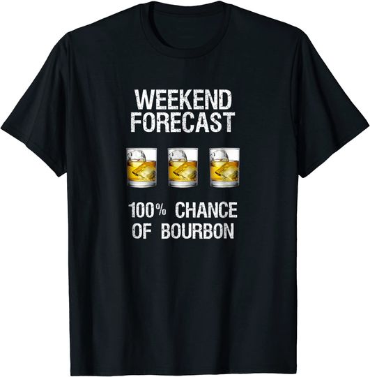 Discover Bourbon T-Shirt Gift - Funny Bourbon Forecast