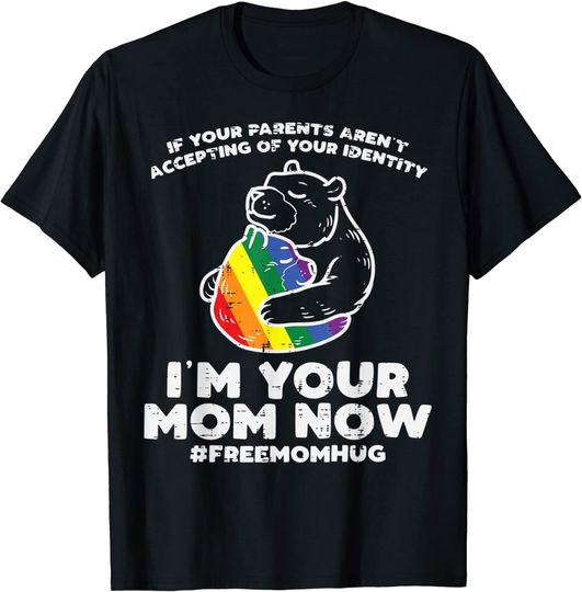 Discover Parents Accepting Im Your Mom Now Bear Hug LGBTQ Gay Pride T-Shirt