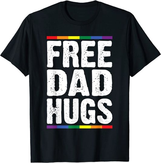 Discover Mens Free Dad Hugs LGBT Supports Happy Pride Month T-Shirt