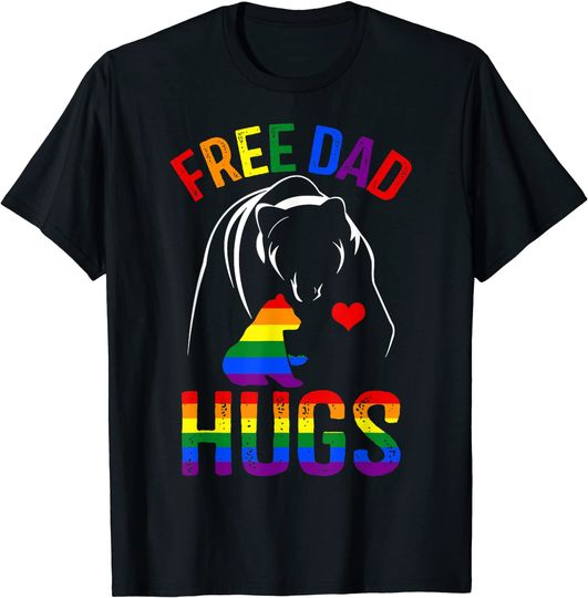 Discover Free Dad Hugs Bear Lover Rainbow LGBT Pride Tshirt Gift