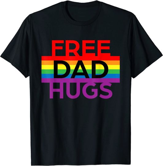 Discover Free dad hugs LGBT pride social movement T-Shirt