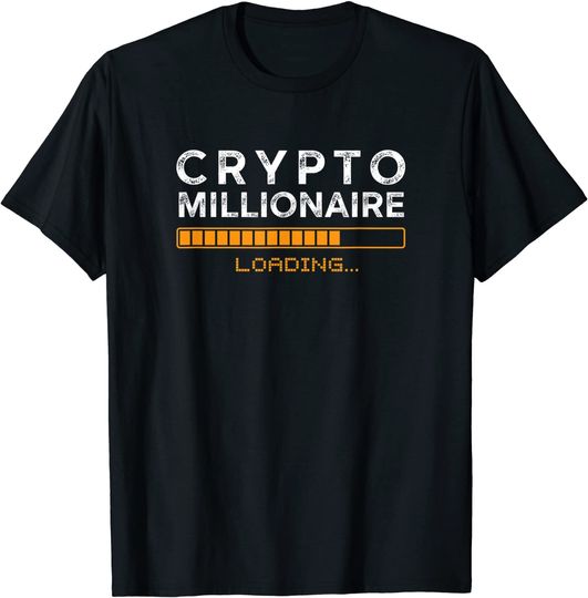 Discover Crypto Millionaire Loading Funny Bitcoin Ethereum Currency T-Shirt