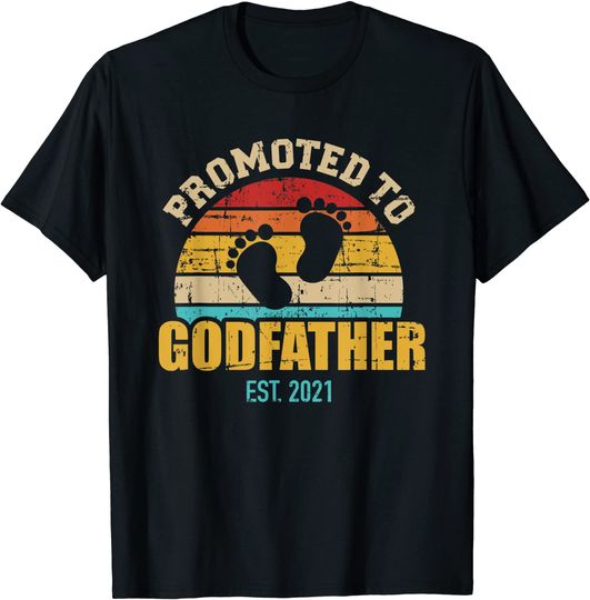 Discover Promoted to godfather 2021 vintage T-Shirt
