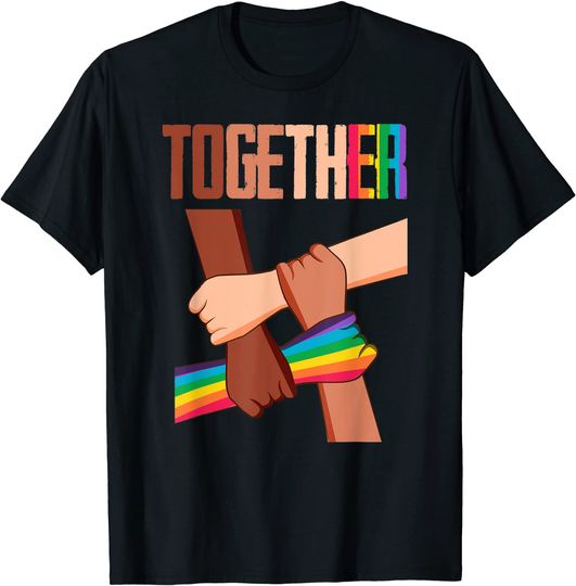 Discover Equality Social Justice Human Rights Together Rainbow Hands T-Shirt