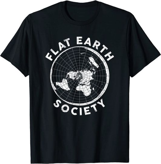 Discover Flat Earth Society T Shirt Conspiracy Theory Earther Gift