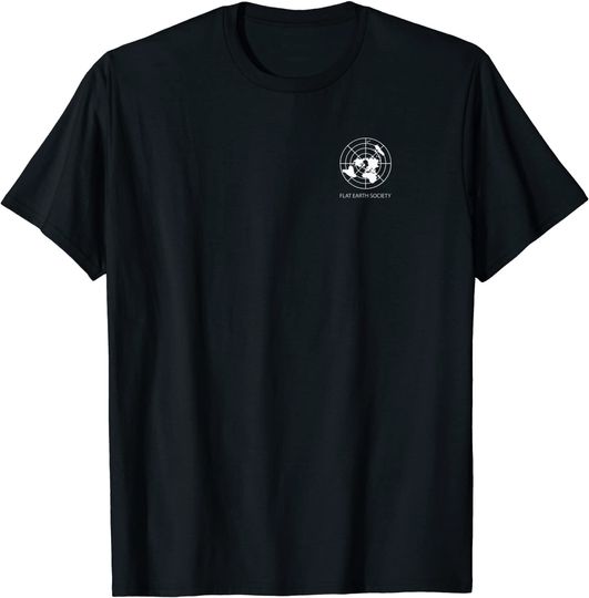 Discover Flat Earth Society T-shirt - Breast pocket logo - Earth Map