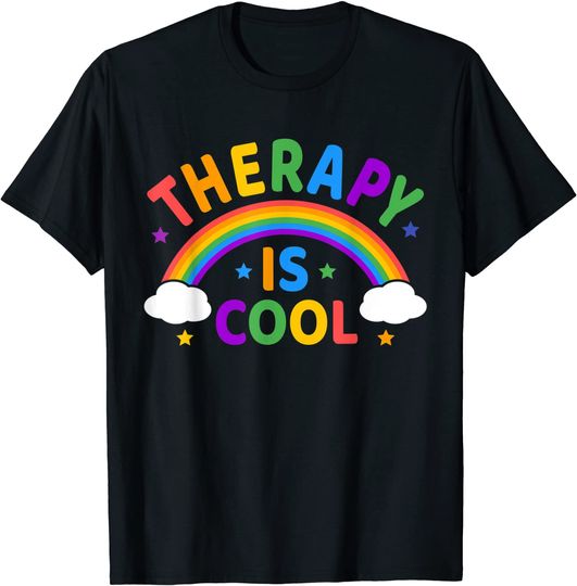 Discover Therapy Is Cool ! End the Stigma Mental Health Awareness T-Shirt