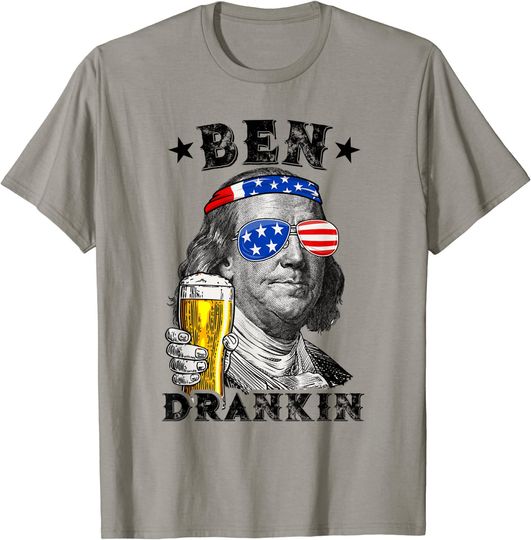 Discover Ben Drankin Benjamin Franklin Funny Drink Beer 4th of July T-Shirt