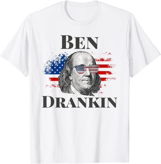Discover Funny 4th Of July Shirts For Men Merica Drinking Ben Drankin T-Shirt