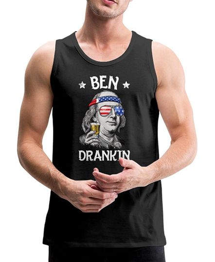 Discover Ben Drankin Funny 4th of July Patriotic Men’s Premium Tank