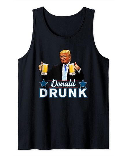 Discover Drinking Presidents Trump 4th of July Funny Donald Drunk Tank Top