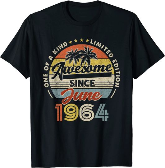 Discover Happy 57th Birthday Vintage June 1964 Shirt 57 Years Old T-Shirt