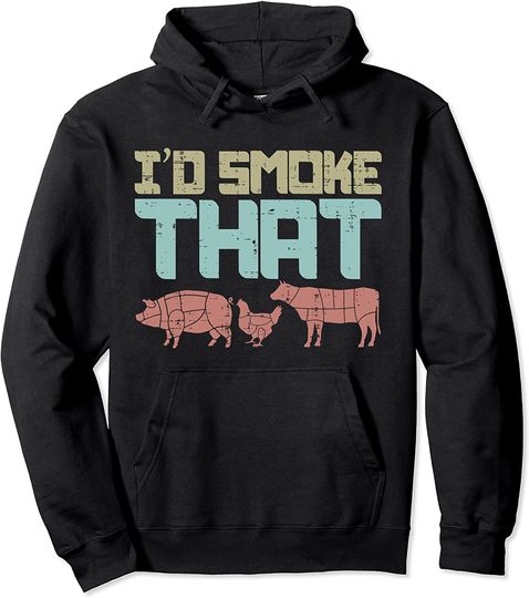 Discover Id Smoke Pork Chicken Beef Funny BBQ Barbecue Grilling Gift Pullover Hoodie