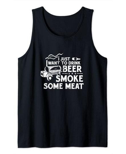 Discover BBQ Smoking Pitmaster Drink Beer Smoke Meat Tank Top