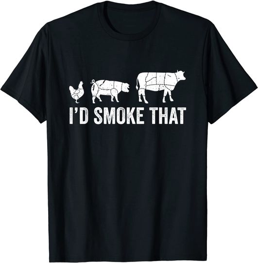 Discover I'd Smoke That Fun BBQ Smoker Chef T-Shirt