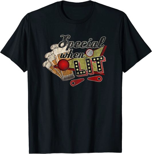 Discover Pinball retro Special When Lit t-shirt