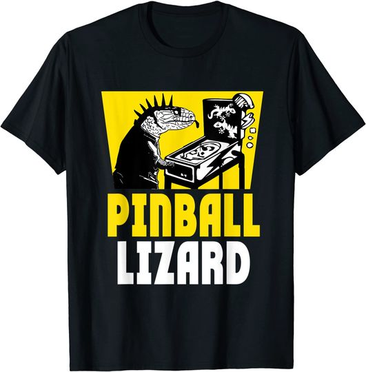 Discover Pinball Lizard Shirt Pinball Arcade Classic Tee Shirts T-Shirt
