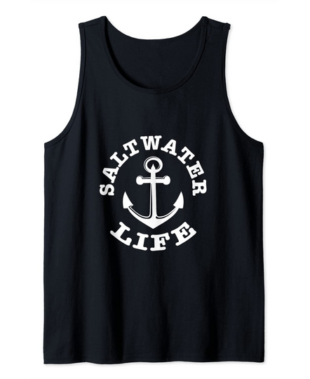 Discover Saltwater Life Fishing Gift Tank Top
