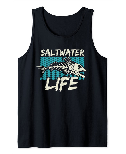 Discover Saltwater Life Fisherman Fishing Tank Top